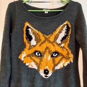 Fox knit sweater dress